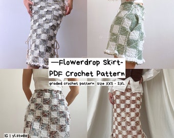 Flowerdrop Skirt | PDF Graded Crochet Pattern