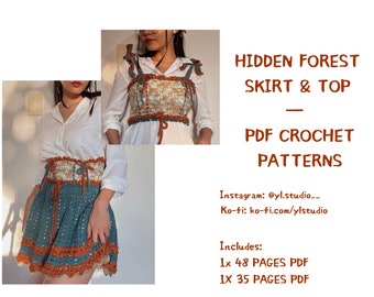 Hidden Forest Skirt & Top Crochet Patterns | Lolita Set Crochet Patterns