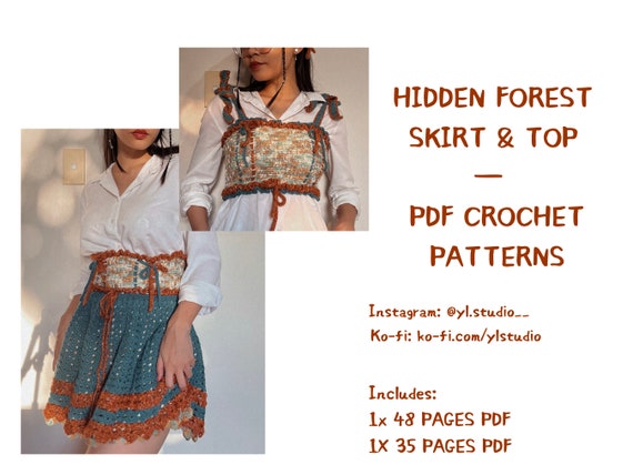 Hidden Forest Skirt & Top Crochet Patterns | Lolita Set Crochet