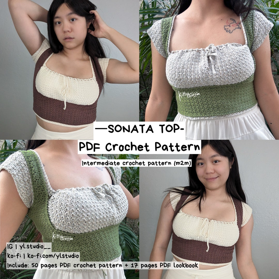 Crochet frill knit tops andmary アンドマリー ANDMARY】Crochet frill knit tops