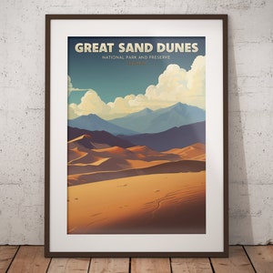 Great Sand Dunes National Park Vintage-Style Travel Poster Wall Art