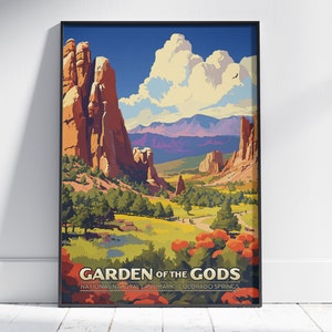 Garden of the Gods National Natural Landmark Poster Colorado Springs Wall Art - v2