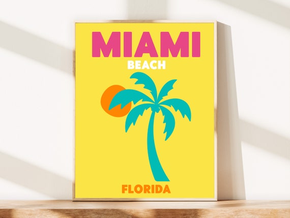 Miami Beach - Florida - Vintage Travel Poster, Retro Posters