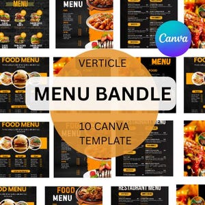 Bearbeitbare Restaurant Menükarten | Fast Food & Gastronomie Menü-Bundle | Canva Vorlage | Sofort Download