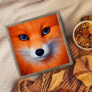 Cute Fox Wall Art | Digital Animal Print | Fox Portrait Poster | Woodland Animal Printable | Kids Room Wall Décor |Animal Portrait