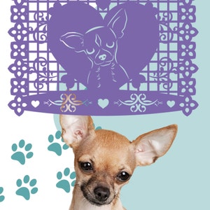 Chihuahua - Huisdier Papel Picado - Verjaardag, Dia De Los Muertos, Fiesta Party en meer