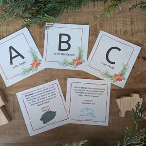 Christmas Alphabet Cards Printable | Advent ABC Cards (PDF)