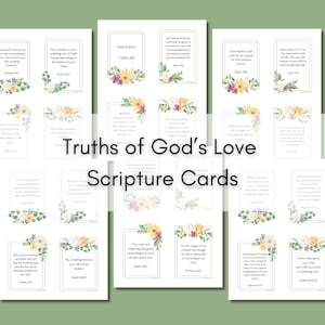 Wahrheiten der Liebe Schrift Karten Printable | Devotionalie | Bibelstellen | Memory Vers