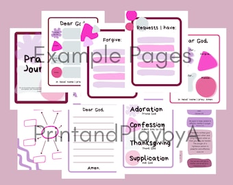 Kids' Prayer Journal Printable (Pink Version) | Christian Prayer Journal - Homeschool - Teach to Pray - Prayer Workbook - Classroom