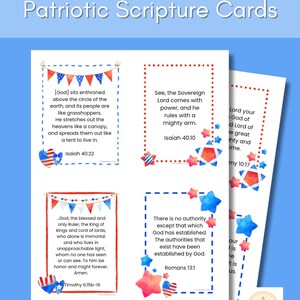 Tarjetas bíblicas cristianas patrióticas imprimibles, pasajes bíblicos, versículos bíblicos, Día de la Independencia, 4 de julio, Día de los Veteranos, Día de los Caídos