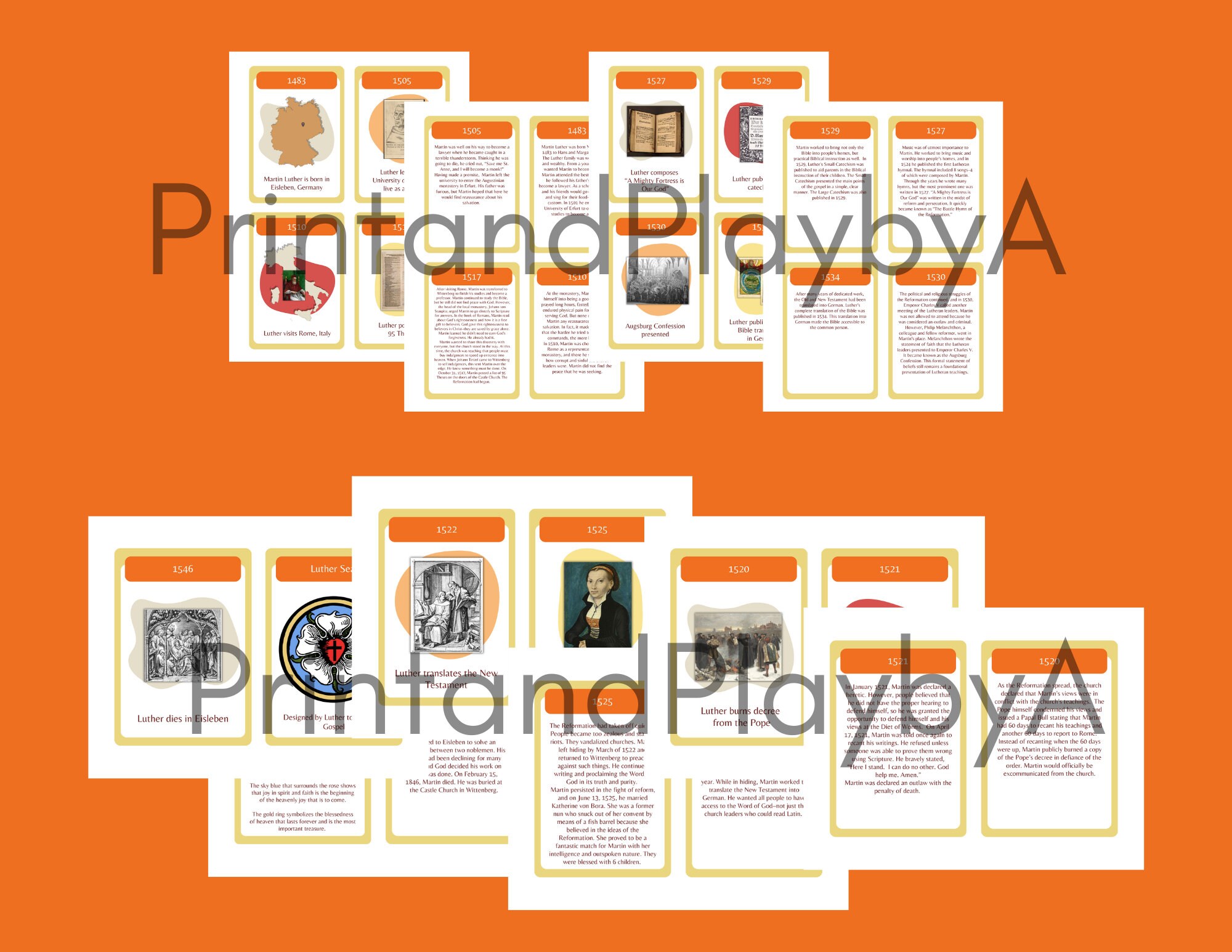 Martin Luther Reformation History Timeline Printable Lutheran Church