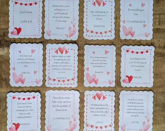 Christian Valentines Love Scripture Cards | Kids Valentine's Day cards | Printable | God's Love Passages | Bible verse | Lunch Note