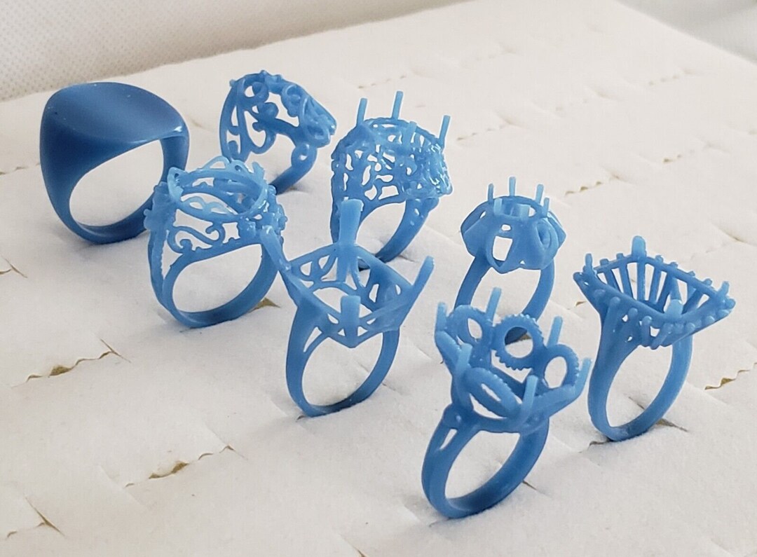 Lot of 8 Large Classic Rings. Jewelry Wax Patterns for Lost Wax Casting