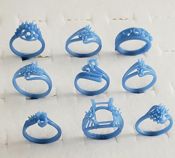 9 Ladies Ring Assortment. Jewelry Wax Patterns for Lost Wax Casting Jewelry Artisan NEW 3D Printing Service Personalized Wax Prints Etsy
