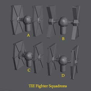 TIE Fighter Squadrons for Star Wars Armada or Display - Resin 3D Printed