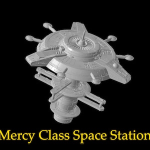 Mercy Class Space Station for Star Wars Armada or Display - Resin 3D Printed, 2 variants