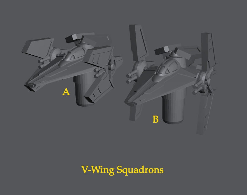 Republic V-wing Squadrons for Star Wars Armada or Display Resin