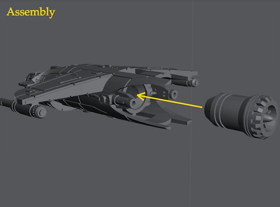 M22T Krayt Gunship for Star Wars X-wing or Display - Resin