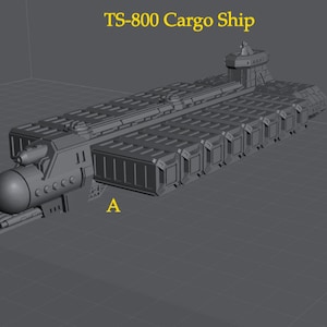 Nave de carga TS-800 para Star Wars Armada o exhibición - Impresión 3D en resina