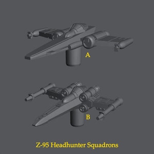 Z-95 Headhunter Squadrons for Star Wars Armada or Display Resin 3D Printed