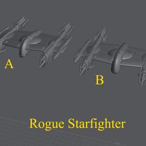Rogue Starfighter for Star Wars X-Wing or Display - Resin 3D Printed, 2 variants