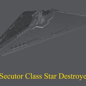 Secutor Class Star Destroyer for Star Wars Armada or Display - Resin 3D Printed