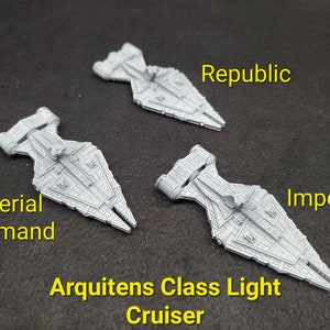 Arquitens Class Light Cruiser for Star Wars Armada or Display - Resin 3D Printed, 3 variants