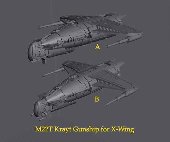 M22T Krayt Gunship for Star Wars X-wing or Display - Resin