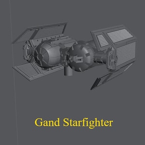 Gand Starfighter for Star Wars X-Wing or Display - Resin 3D Printed