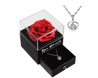 Día de la madre Regalos de mamá para mamá Regalos de flores de rosas reales rojas preservadas para novias de mamá en el Día de la madre, Día de San Valentín, Aniversario Romántico