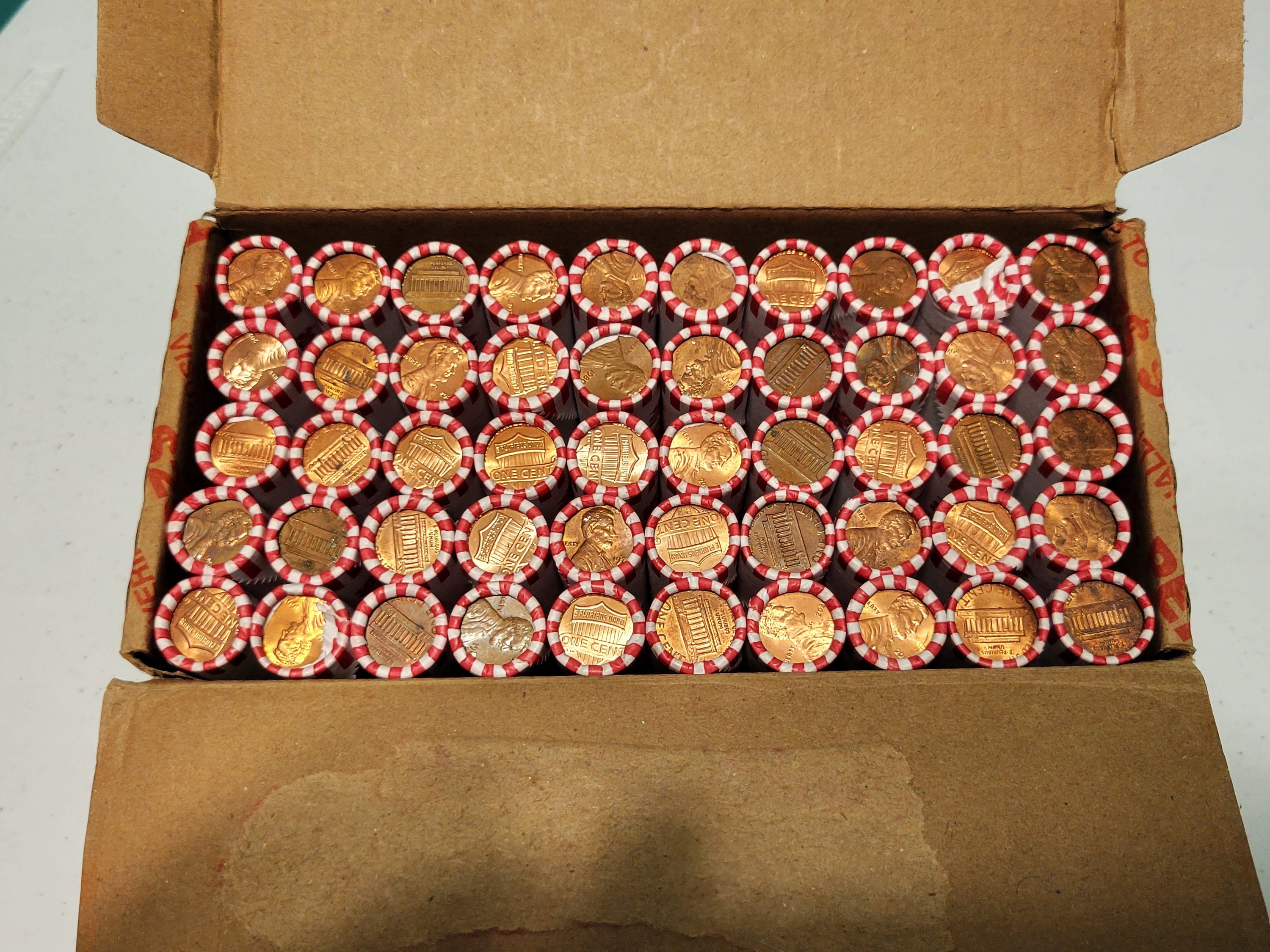 Sealed Bank Box of Pennies. Find Wheats, Coppers, UNC FREE SHIPPING Etsy