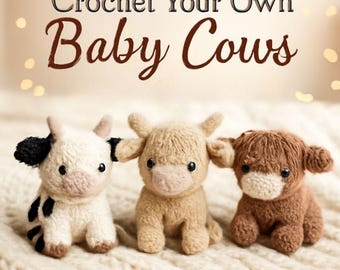 Baby Cow Trio Crochet Pattern PDF | Amigurumi Farm Animal Set | Beginner Friendly Plush Toy Crochet Instructions