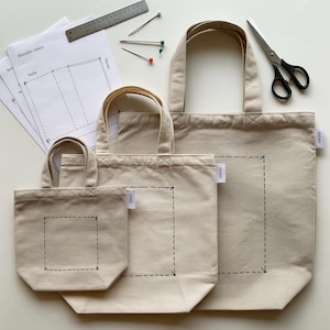 Market tote sewing pattern digital download