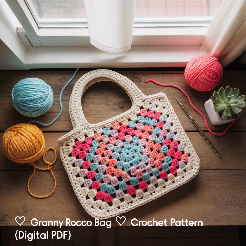 Granny Rocco Bag Crochet Pattern – Stylish Crochet Tote PDF + Word