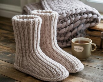 Button Boots Knit and Crochet Pattern: Cozy Slipper DIY (PDF + Word)