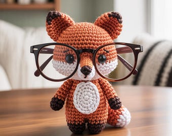 Fox Eyeglasses Holder Crochet Pattern | Animal Glasses Stand (PDF + Word)