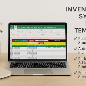 Inventory System | Excel Stock Tracker Template | Downloadable Spreadsheet
