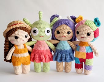 Amigurumi Crochet Pattern Bundle PDF | 4 Low Sew Plush Toy Patterns | Beginner Crochet Stuffed Animal DIY Instant Download