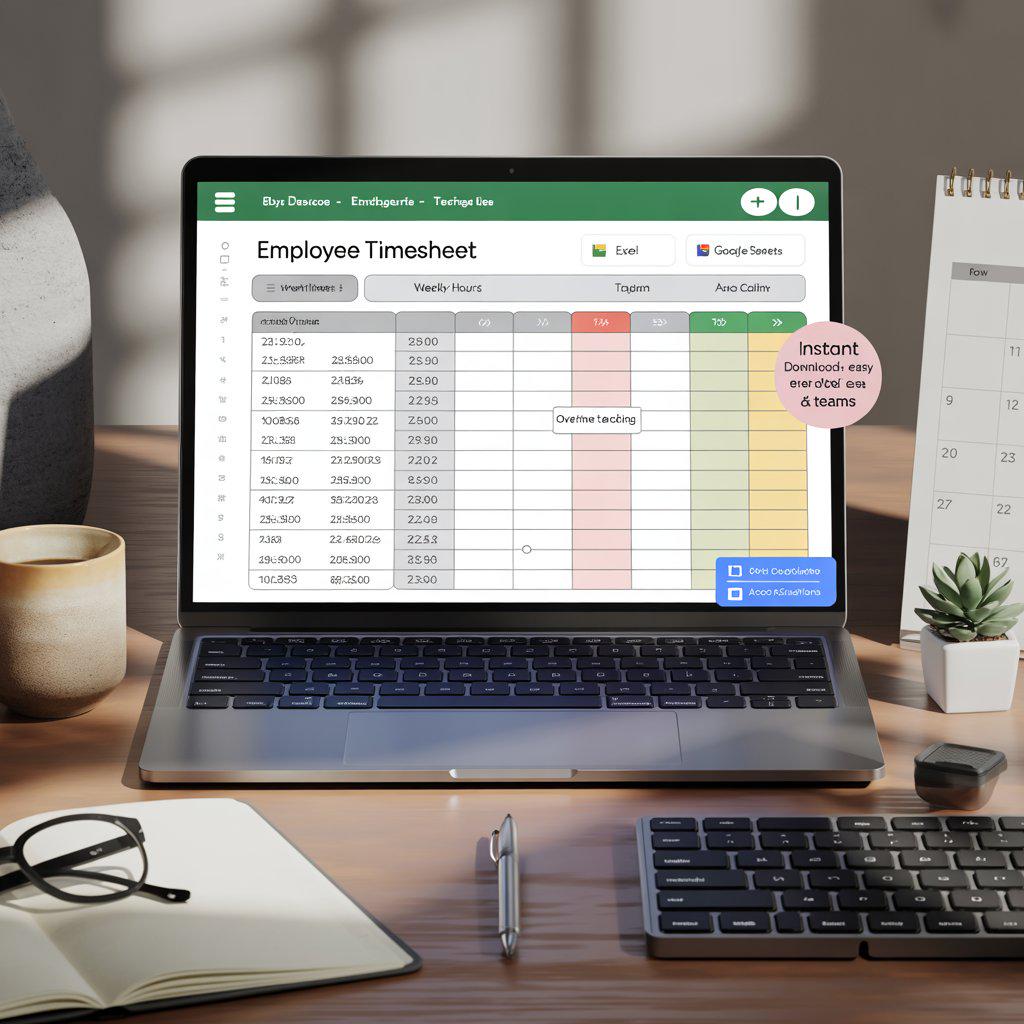 Employee Time Tracker Excel Template: Weekly/bi-weekly Hour Log ...