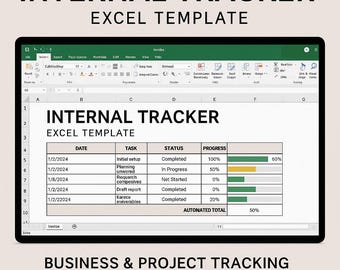 Interner Tracker Excel Vorlage | Business & Projektverfolgung | Bearbeitbares Automatisiertes Werkzeug | Sofort Download