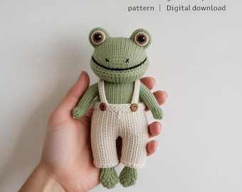 Frog & Toad Knitting Pattern with Clothes | Stuffed Toy PDF + Word