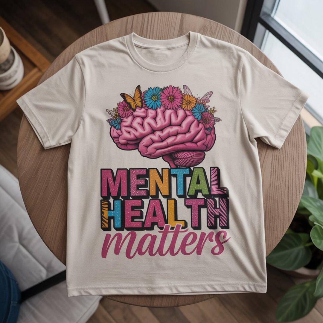 Mental Health Brain With Flowers PNG - Etsy