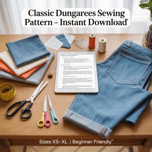 DIY Dungarees Sewing Pattern | Classic Straight-Leg Overalls PDF Guide