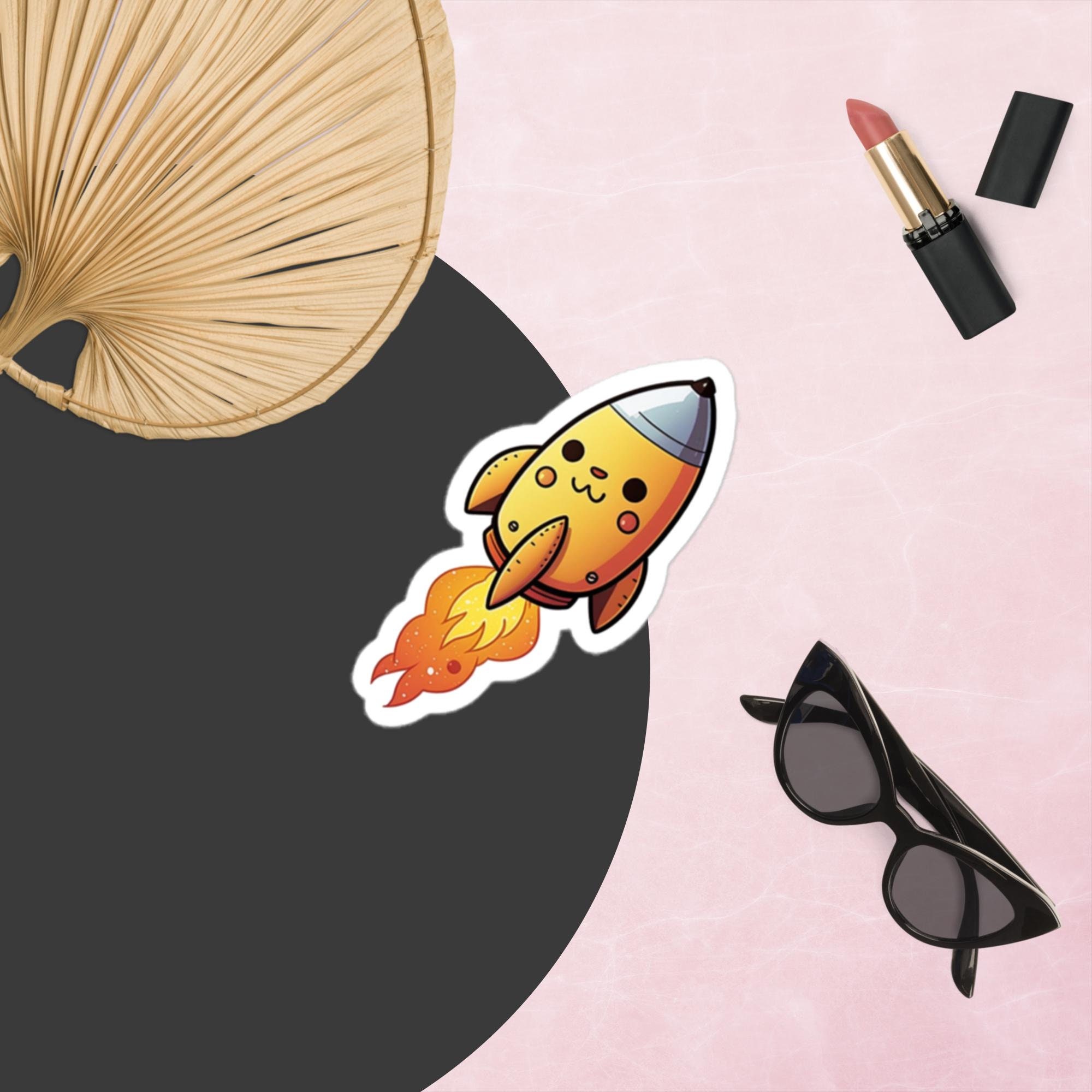 Cute Rocket Sticker, Space Sticker, Rocket Ship Sticker, Water Bottle ...