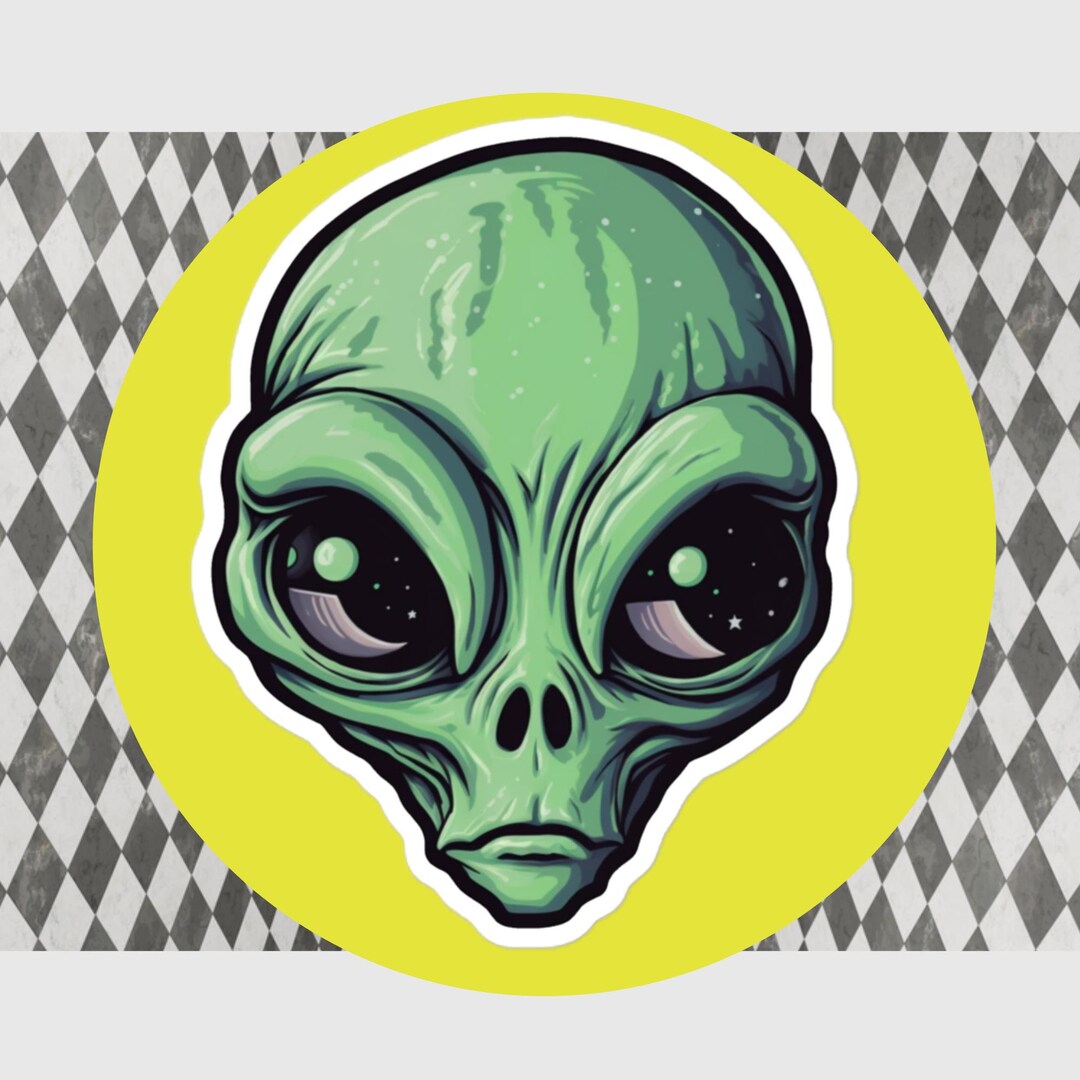 Sticker, Alien Sticker, Fun Sticker, Car Sticker, Water Bottle Sticker ...