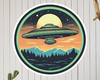 Sticker, UFO Sticker, Alien Sticker, Car Sticker, Water Bottle Sticker, Laptop Sticker, weird animal sticker, space sticker