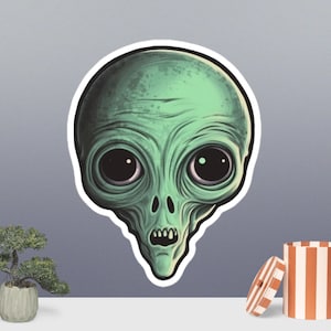 Adesivo, adesivo alienígena, adesivo divertido, adesivo de carro, adesivo assustador, adesivo de garrafa de água, adesivo de animal estranho, adesivo de zumbi, adesivo de laptop