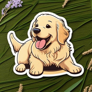 Pegatina Golden Retriever, pegatina para perro, pegatina para coche, pegatina para botella de agua, pegatina para portátil, regalo para mascotas, amante de los perros, pegatina bonita.