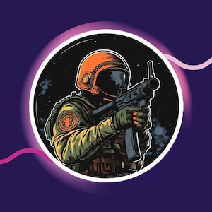 Aufkleber, Astronaut Aufkleber, Space Trooper Aufkleber, Weltall, Auto Aufkleber, Wasserflasche Aufkleber, Laptop Aufkleber, Soldat Aufkleber