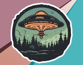 Sticker, UFO Sticker, Alien Sticker, Car Sticker, Water Bottle Sticker, Laptop Sticker, weird animal sticker, space sticker